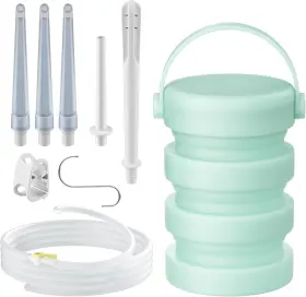 Gj101 726084540125 Silicone Collapsible Enema Bucket Kit 1.2 Quart Buckt 5.3ft Enama Hose