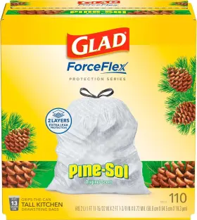 2354811 Glad Trash Bags Forceflex Tall Kitchen 110 Count Pack Of 1 White
