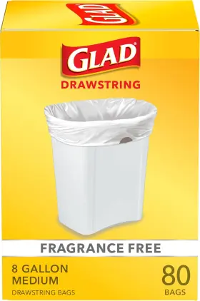 2071023 Glad Tu Medium Trash Bags 8 Gallon Fragrance Free 80 Count Pack Of 1 White