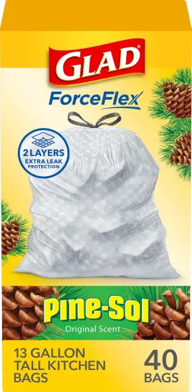 2265596 Glad Tu Forceflex Tall Kitchen Trash Bags 13 40 Count Pack Of 1 White