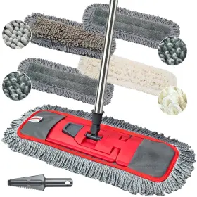 Gl-08-009 Gleamgaga Gl-08-008 Dust Mop 62 Stainless Steel Handle Washable Pad Wet Dry Floor Cleaning