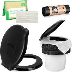 Sev-glenmal-1228 Glenmal 5 Gallon Bucket Toilet Seat With Lid Portable Bags And Paper Covers
