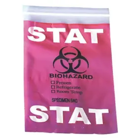 4950a Globe Scientific Stat Red Specimen Bag Ziplock Pk1000
