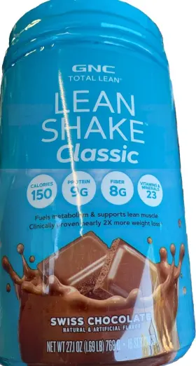 Gnc 048107225551 Total Lean Shake Classic Supports Muscle - Swiss Chocolate 1.69 Lb