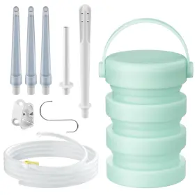 6s-5boi-p9n1 Gnegklean Premium 1.2 Quart Collapsible Silicone Coffee Enema Kit 5 Tips Colon Cleanse