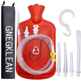 Gnegklean 741663063536 Coffee Enema Bag Kit - 5.0ft Silicone Hose 2l Enemas At Home Water And Colon De
