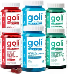 Goli Nutrition 055840407311 Zero Sugar Trio -worlds First 3-in-1 Pre Post Cider Vinegar With Vitamin B12
