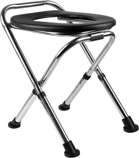 88285 Gomtefh Upgrade Portable Toilet For Camping Height Adjustable Extra Large Black