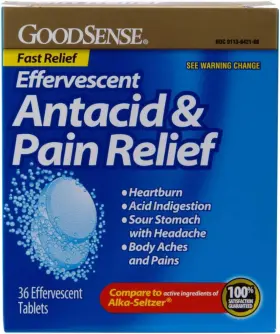 Tw00148 Goodsense Effervescent Antacid And Pain Relief Blue 36 Count