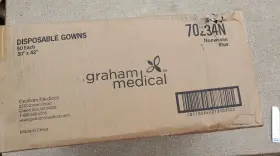 30ftx42 Graham 70234 Medical Gown Exam Blue Inch 50/count