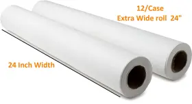 70007n Graham Medical Exam Table Paper 24 Inch X 125 White Crepe Large Roll Foot Long 12 Rolls