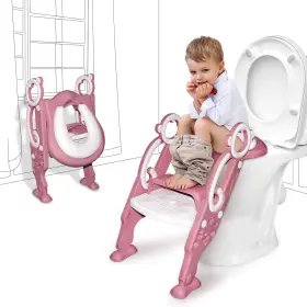 Growthpic 711347632587 Pink Toddler Potty Training Seat With Step Stool Foldable