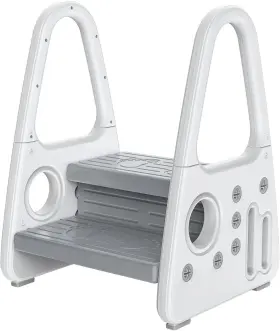 Sst-grey-03 Gupamiga Toddler Step Stool For Kids Ladder Two Floors Multicolor