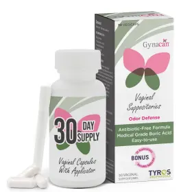 Gynacan 180266000072 Boric Acid Suppositories For Women - Ph Balance Vaginal Treatment