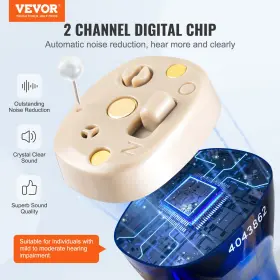 Happy Senior 197988224327 Vevor Hearing Aids For Rechargeable Amplifiers And 8 Pair Ear Domes