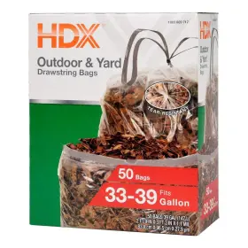 B07zpqv51w Hdx 39 Gal. Clear Flex Drawstring Trash Bags 50 Count Pack Of 1