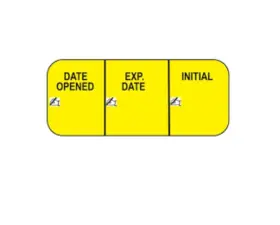 000-labels Health Care Logistics 17638 1 Hcl Date Opened/expired/initials 1.5 Inch X 0.625 Yellow