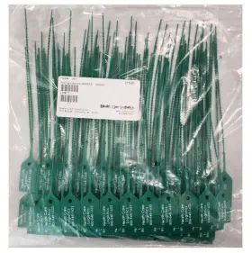 7817 Health Care Logistics 100-pieces Pull-tight Security Seals Consecutively Numbered 9 Inch Green