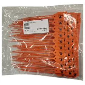 7829 Health Care Logistics 100-pieces Pull-tight Security Seals Consecutively Numbered 9 Inch Orange