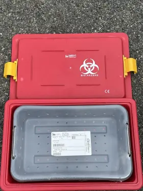 Sst-2315 Health Mark Biohazard Transfer Container Top And Draining Tray Heat Resistant Sterilization