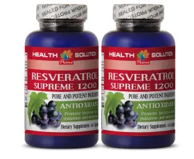 Health Solution 707089652181 Alpha Lipoic Acid - Premium Resveratrol 1200mg Blood Support 2 Bottles