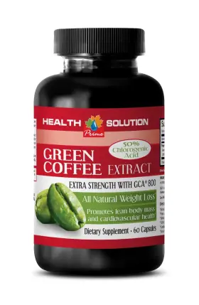 Health Solution 707089654123 Super Antioxidant Green Coffee Extract With Gca 800 Bean 1