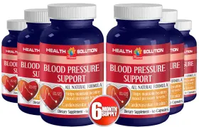 Health Solution Usa 604966809969 Hypertension - Blood Pressure Support Complex Natural Supplements 6 Bottles