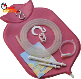 Healthgoodsin 313057342390 Enema Bag Kit For Colon Cleansing With Platinum Cured Silicone Hose 4 Quart Op