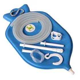 Healthgoodsin 885341304471 Rubber Enema Bag Kit For Colon Cleansing With Silicone Hose 2 Quart Open To