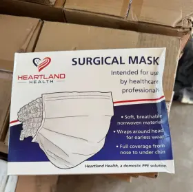 Astm-f2100-19 Heartland Health Level 1 Surgical Masks 24per Box