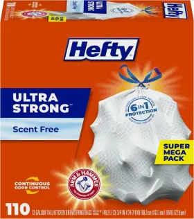 Hefty 013700016738 Ultra Strong 13 Gallon Trash Bags 110 Count Pack Of 1 Unscented