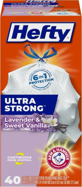 10013700016544 Hefty Ultra Strong 13 40 Count Pack Of 1 Lavender And Sweet Vanilla