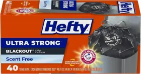 10013700016674 Hefty Ultra Strong Blackout Kitchen Trash Bags - 40 Count Pack Of 1 Black