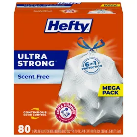 10013700016698 Hefty Ultra Strong Tall Kitchen Trash Bags 80 Count Pack Of 1 Unscented