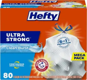 10013700746274 Hefty Ultra Strong 13 Gallon Trash Bags Tall Kitchen White