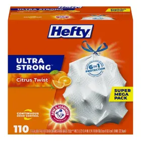 10013700768511 Hefty Ultra Strong 13 Gallon Trash Bags Tall 110 Count Pack Of 1 White