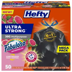 10013700989459 Hefty Ultra Strong 30 Gallon Trash Bags Large 50 Count Pack Of 1 Black