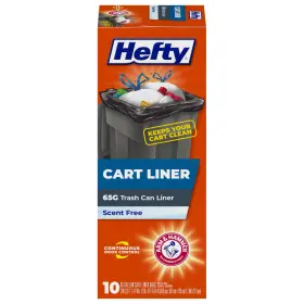 83578 Hefty Cart Liner Trash Bags 65 Gallon 10 Count Pack Of 1 Black