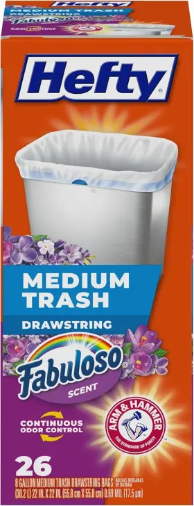 88532 Hefty Medium Trash Bags Fabuloso Scent 8 26 Count Pack Of 1