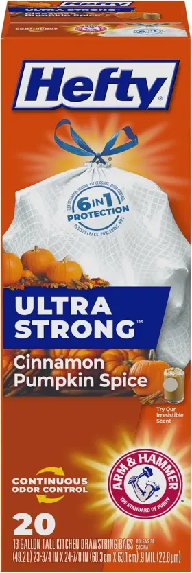88674 Hefty Ultra Strong 13 Gallon Trash Bags Tall Kitchen