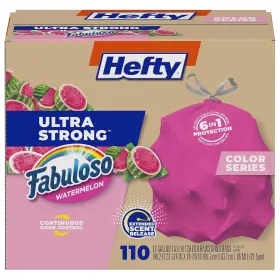 8882211 Hefty Ultra Strong 13 Gallon Trash Bags Tall Kitchen Pink