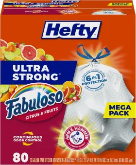 88846 Hefty Ultra Strong 13 Gallon Trash Bags Tall Fabuloso Citrus And Fruits
