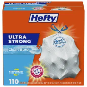 88868 Hefty Ultra Strong 13 Gallon Trash Bags Tall 110 Count Pack Of 1 White