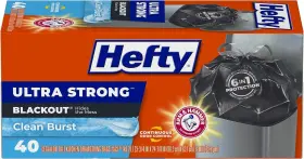 Bhbus0519s2003 Hefty Ultra Strong Tall Kitchen Trash Bags 40 Count Pack Of 1 Black