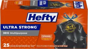 E8-0625 Hefty Ultra Strong Multipurpose Large Trash Bags 25 Count Pack Of 1 Black