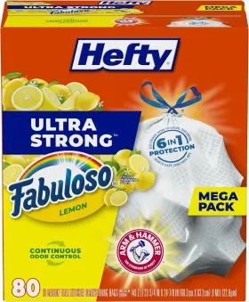 E88572 Hefty Ultra Strong 13 Gallon Trash Bags 80 Count Pack Of 1 Fabuloso Lemon