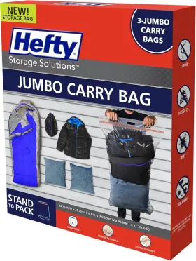Hftpdq70894636 Hefty Carry Bags 3 Jumbo Count Pack Of 1 No Color