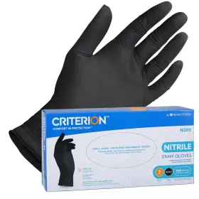 N200 Henry Schein 304040178522 Criterion Black Nitrile Exam Gloves Latex-free Powder-free