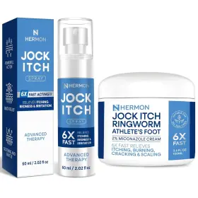 12-kbm9-feqz Hermon Jock Itch Antifungal Cream And Spray Set Ringworm Treatment For White