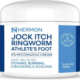 Hermon 810110578838 Jock Itch Cream Ringworm Treatment For Humans Athletes Foot White
